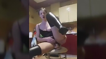 Amateur Polish Girl Pleasures Herself With A Dildo On A Chair