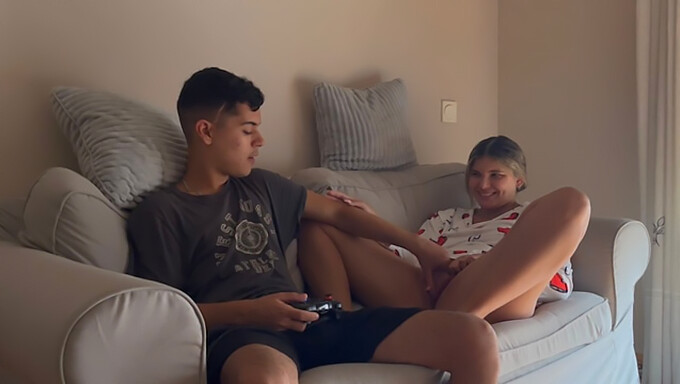 Stepsister Interferes With Gaming Session, Demands Sexual Encounter First