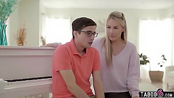 Busty Piano Instructor Bunny Madison Rewards Her Young Student For Progress