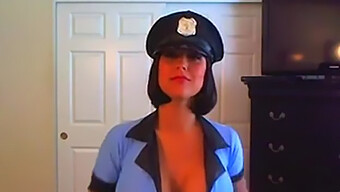 Voluptuous Female Officer Indulges In Self-Pleasure On Webcam