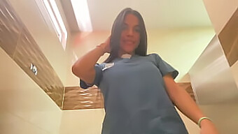 A Sultry Nurse Pleasures Herself And Experiences An Intense Orgasm In The Hospital Lavatory